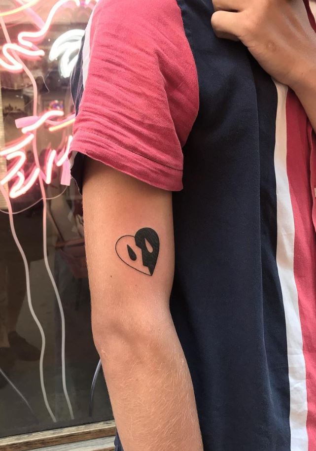 Black And Gray Heart Tattoo